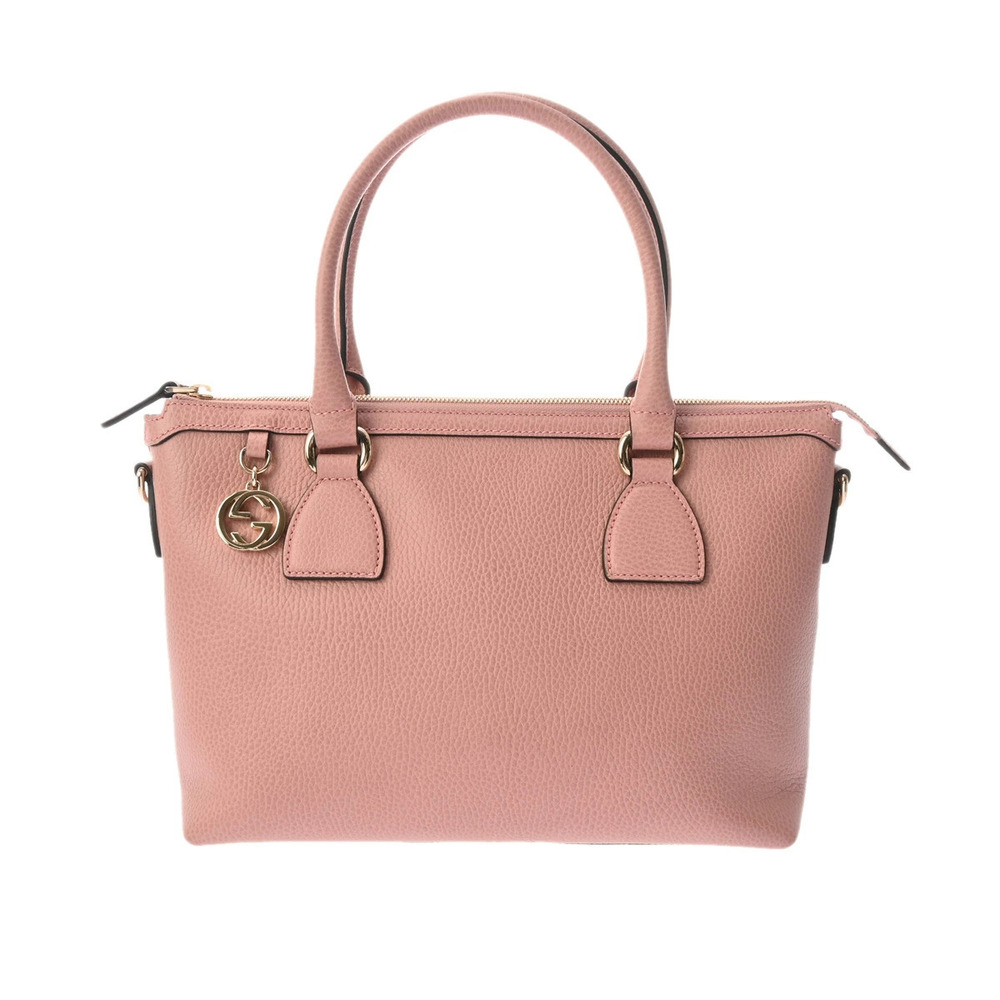 GUCCI Tote Bag Pink Leather